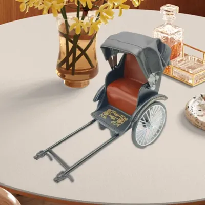 Retro Alloy Rickshaw for Desktop Ornament